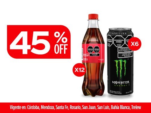 Coca-Cola Original 500ml x12 + Monster Green 473ml x6