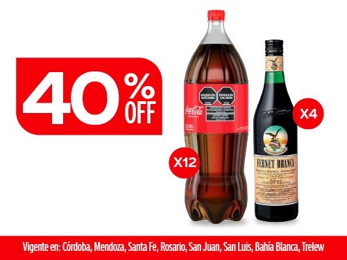 Coca Cola Original 2,25L x12 + Fernet Branca 750ml x4