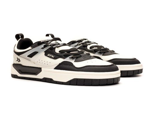 Zapatillas Urbanas Reece Hombre Cómodas Cordones Blanco Negro Atomik