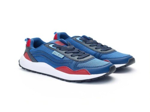 Zapatillas JoggerS de Niños Azul Skate Urbana Cordones Liviana Atomik