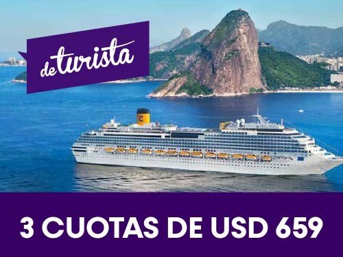 Crucero AI Brasil - Cabina Balcón + Río y Búzios MAP - 12 días
