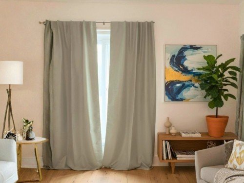 Cortina 100% Blackout Lavable Natural 140 x 220 Cms. Efecto Noche!