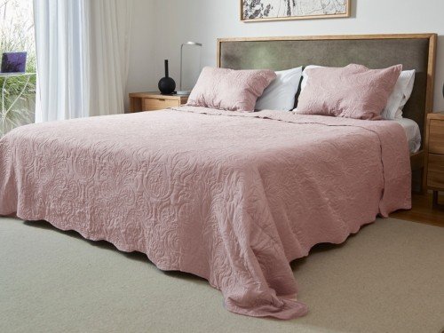 Cubrecama Classic Twin Old Rose con funda decorativa