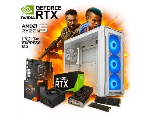 Pc Necxus Gamer AMD Ryzen 5 5600GT 16GB 1TB RTX3050 8GB GDDR6  650W