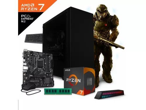 Pc Necxus Gamer AMD Ryzen 7 7700 32GB DDR5 1TB PCIe Radeon Gab KIT