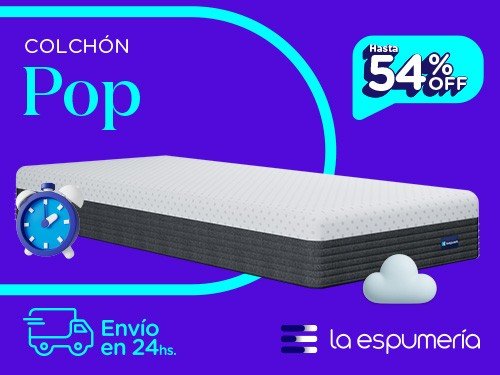 Colchón Pop 1 Plaza (80x190 cm) de Espuma