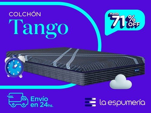Colchón Tango Black 2 Plazas (140x190 cm) de Espuma
