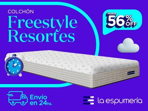 Colchón Freestyle 1 Plaza (80x190 cm) de Resortes