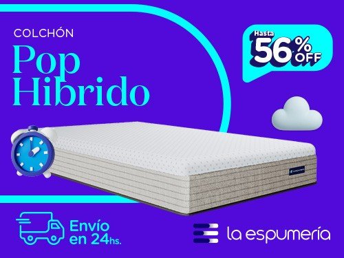 Colchón Pop 2 Plazas (140x190 cm) de Resortes Pocket