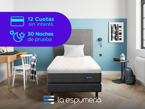 Sommier y Colchón Freestyle Box 1 Plaza (80x190 cm) de Espuma