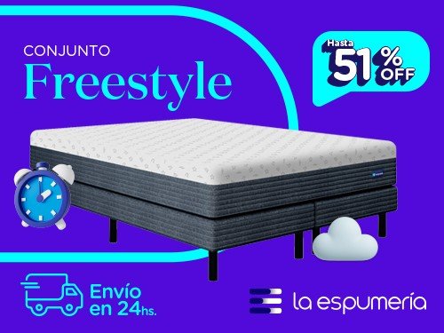 Sommier y Colchón Freestyle Box Queen (160x200 cm) de Espuma
