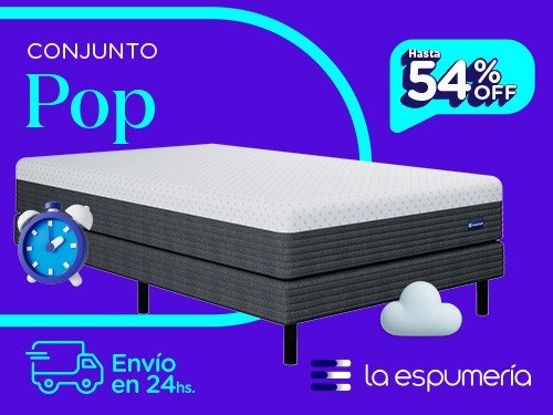 Sommier y Colchón Pop Queen (160x200 cm) de Espuma