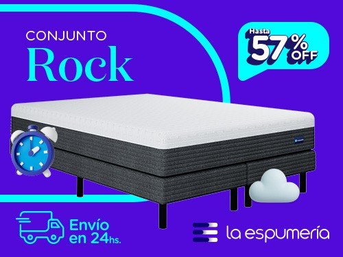 Sommier y Colchón Rock Super King (200x200 cm) de Espuma