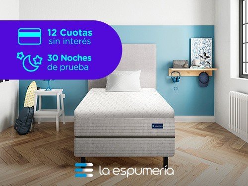 Sommier y colchón Freestyle 1 Plaza (80x190) de Resortes