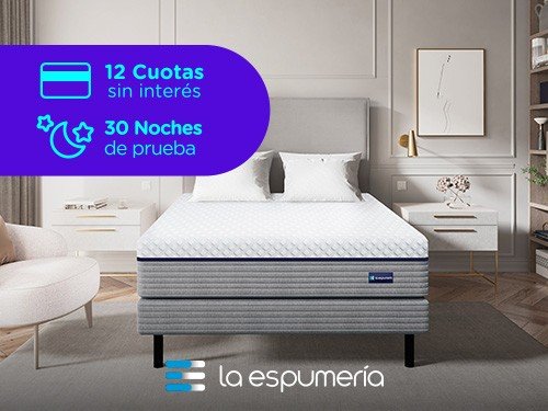 Sommier y Colchón Jazz Super King (200x200 cm) de Resortes Pocket