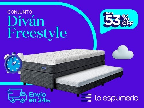 Sommier Diván Freestyle 1 Plaza y Media (90x190 cm) de Espuma