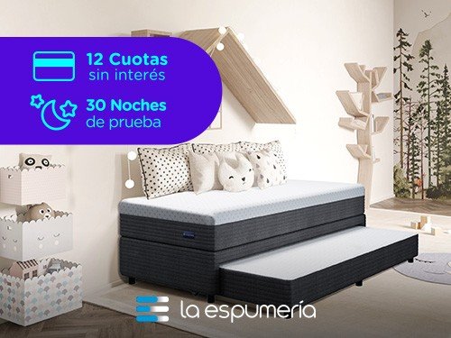 Sommier Diván Pop 1 Plaza y Media (90x190 cm) de Espuma