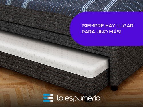 Sommier Diván Tango Black 1 Plaza y Media (90x190 cm) de Espuma