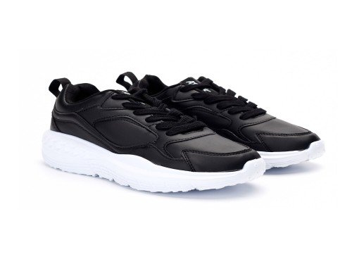 Zapatillas Urbanas de Mujer Tower Negro Livianas Cordones Atomik