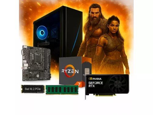 Pc Necxus Gamer Ryzen 7 5700G 32GB 1TB PCIe RTX3050 8Gb THERMAL 600W