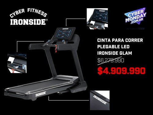 Cinta para Correr Plegable LED IRONSIDE Glam - CyberMonday