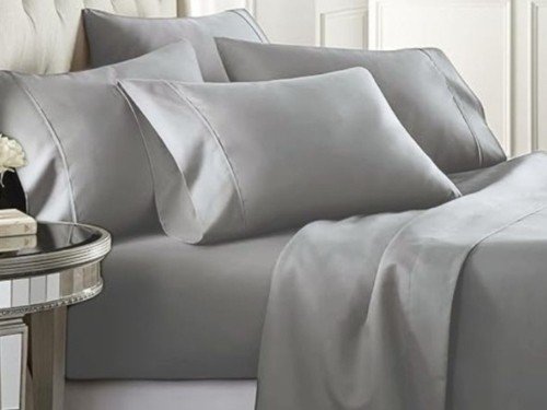 Sábana Eternity Queen Gris Claro 300 Hilos 100% Algodón