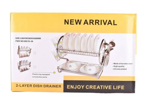 Secaplatos Doble Piso Metal 36x32x35,5cm