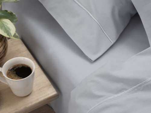 Sábana Provence Queen Gris Claro - 200 Hilos 100% Algodón con borde