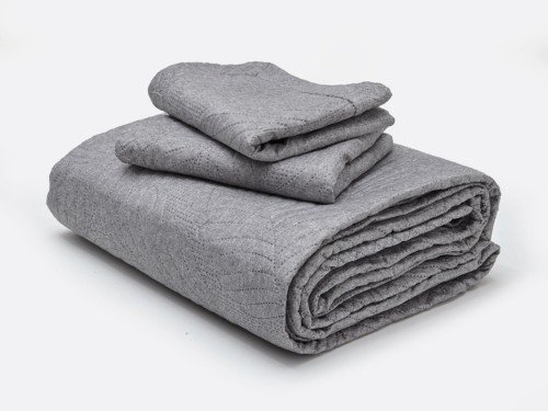 Cubrecama Lino Provence Queen Gris Topo con fundas decorativas