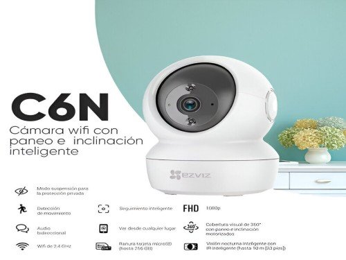 Cámara Mini Domo PT WiFi - CS-C6N - Ezviz - 1080p - Visión Nocturna