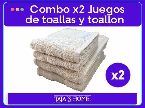 Combo x2 Juegos de Toalla y Toallón Arcoiris