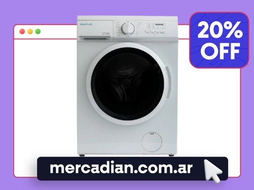 Lavarropas Smartlife SL-WMU061000W 6Kg Slim Blanco