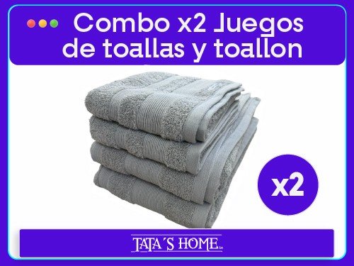 Combo 2 Juegos de toalla y toallon