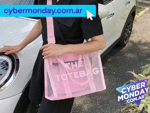 Cartera Mujer Bolso Tote bag Nylon Transparente Miami Playa