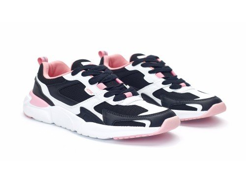 Zapatillas Urbanas de Niñas Chad Negro Salmon Livianas Cordones Atomik