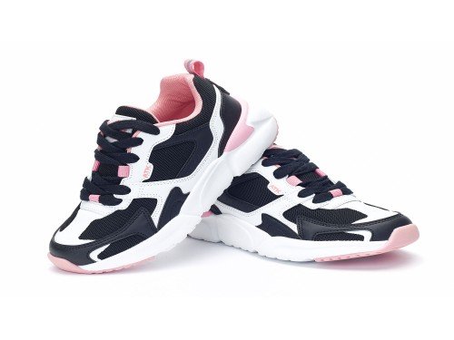 Zapatillas Urbanas de Niñas Chad Negro Salmon Livianas Cordones Atomik