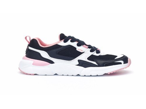 Zapatillas Urbanas de Niñas Chad Negro Salmon Livianas Cordones Atomik