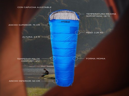 Bolsa De Dormir Cacique Artica 400 Poliester Extrema -12°c