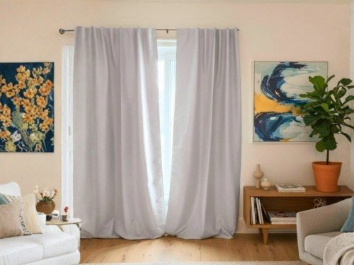 Cortina 100% Blackout Lavable Blanco 140 x 220 Cms. Efecto Noche!