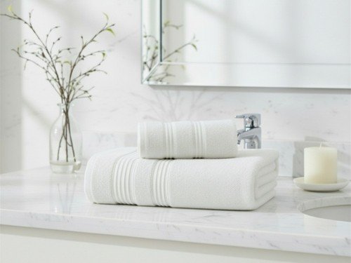 Juego de Toalla y Toallón Blanco Palermo