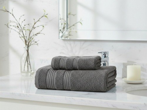 Juego de Toalla y Toallón Gris Palermo