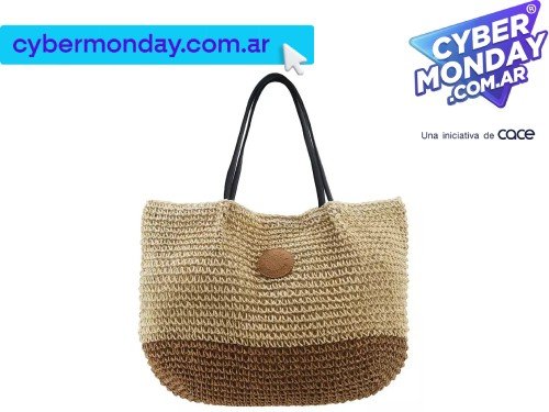 Cartera Mujer Bolso Amayra Tejido Bicolor Resistente Verano