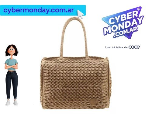 Cartera Mujer Bolso Tote Bag Amayra Calado Rigido Playa Moda