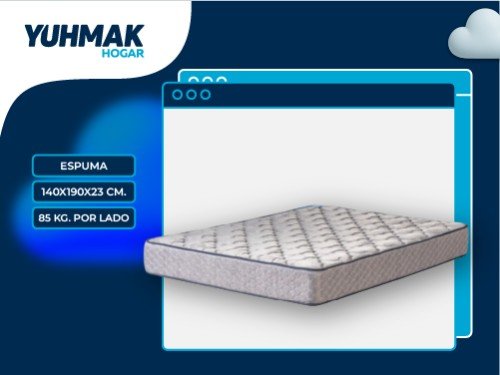 COLCHON SUAVEGOM CAMBRIDGE ESPUMA 140X190X23 JACKARD - 11124020190140