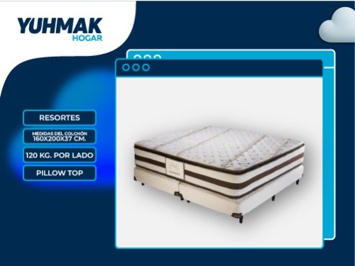 CONJUNTO GANI SHANKAR RESORTES 120KG 160X200X37 + 2 BASES DE 80X200