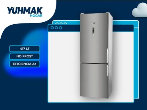 HELADERA KOHINOOR 417LTS NO FROST EFICIENCIA A+ ACERO INOX - KHGA41D/8