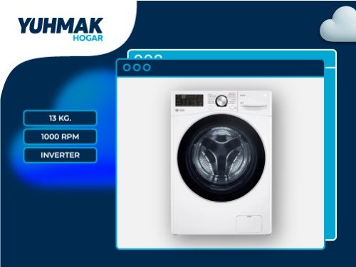 LAVARROPAS LG AUTOM. FRONTAL INVERTER 13KG 1000RPM BLANCO - WM13WGS6