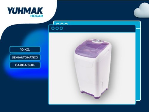 LAVARROPAS COLUMBIA SEMIAUTOMATICO 10 KG BOMBA DE DESAGOTE - LSC10001