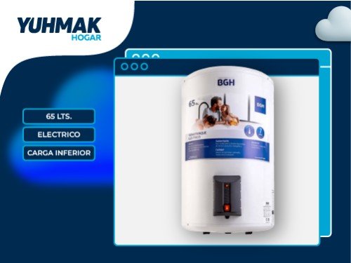 TERMOTANQUE BGH ELECTRICO 65 LTS C/INF P/COLGAR BLANCO - BTE065EC15MD