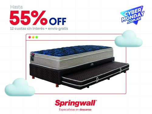 Sommier DUO MCB 115 Springwall Cama Adicional 090x190 1 1/2 Plaza